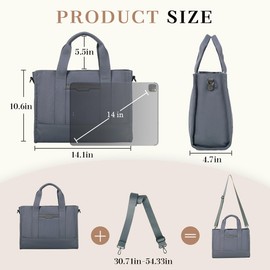 Chase Chic Canvas Tote Bag with Zipper for Women - Multi Pocket Shoulder Crossbody Bag with Compartments - Large Capacity Casual Versatile Handbag Suitable for Work Travel (Grey)