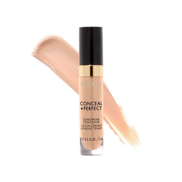 Milani Conceal + Perfect Longwear Concealer - Light Beige (0.17 Fl. Oz.) Vegan, Cruelty-Free Liquid Concealer - Cover Dark Circles, Blemishes & Skin Imperfections for Long-Lasting Wear