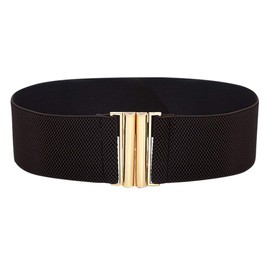 QUINTRA Women's Belt Stretch Waist Belt Fashion Wide Buckle Belt for Women, coffee