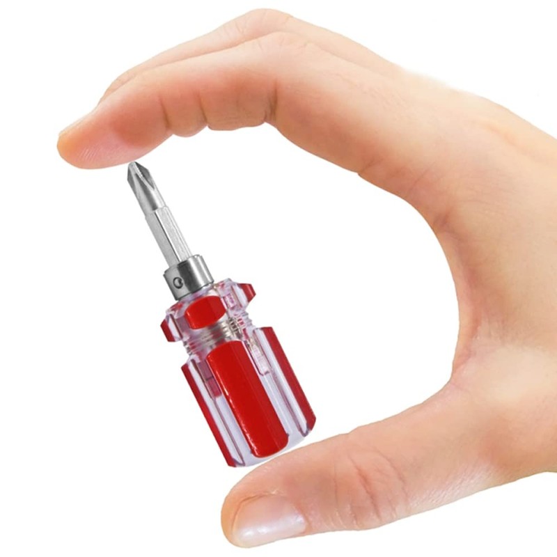 Eyech 5 Pcs Stubby Magnetic Screwdriver Phillips Head and Flat