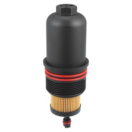 A ABSOPRO Engine Oil Filter Housing Cover Cap FT4Z-6A832-C for Ford F-150 Edge 2.7L 2015-2021 Plastic Black