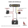 Par Barra Lateral Faro Led Estrobo Patrulla Auto Moto
