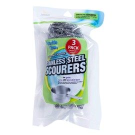 Jacent Everyday Stainless Steel Scourers, 3 Per Pack - 1 Pack