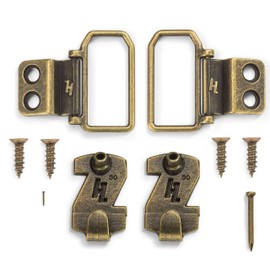 HangZ 11031 Flat Mount 2-Hole D-Ring Picture Hanger Kit, 30lb