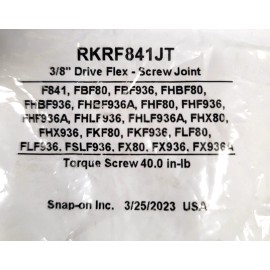 Snap-On RKRF841JT 3/8" Ratchet Flex Head Joint FHBF80 Repair FHBF936A FHF80 Kit