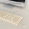 iRoboosta Quiet Keyboard Wired Membrane Keyboard Aesthetic, Full Size 104