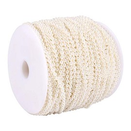 Guirnalda de Perlas 50m 3mm Beige con Cuerda Roscada para Decoración de Bodas, Ramos de Novia Manualidades DIY, Fiestas y Decoración de Habitación