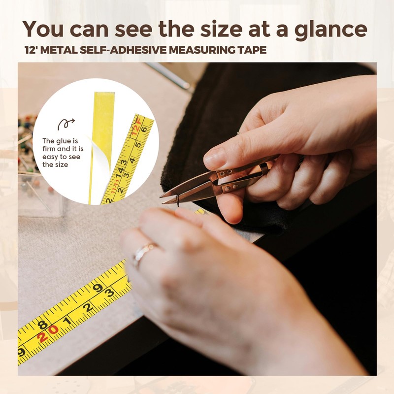 Saysurey 6 Pcs 12 ft Self Adhesive Measuring Tape Adhesive