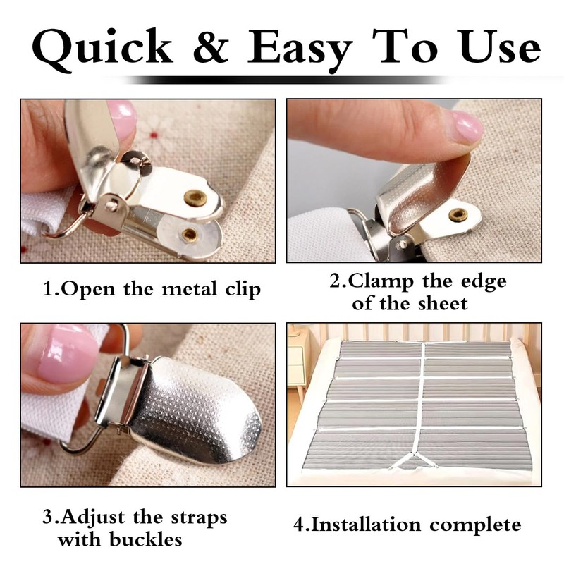 VLYX Bed Sheet Clips, 2 Pcs Fitted Sheet Clips for