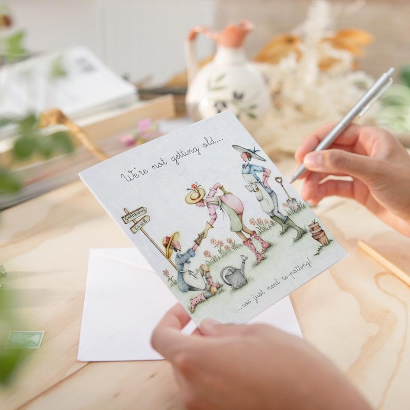 Berni Parker Gardening Card - We're not getting old...we just
