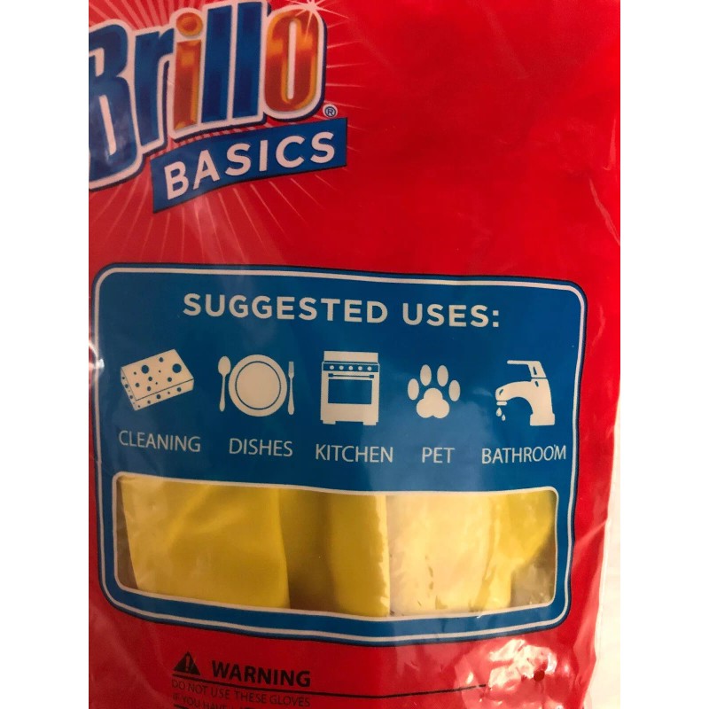 Brillo Basics Reusable Latex Gloves For Cleaning Dishwashing Medium SHIPS