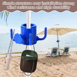 Ayizhiniu Parasol Holder Balcony Railing, Adjustable Parasol Holder Balcony, Umbrella Holder Balcony Railing Diameter 25-38 mm, Balcony Railing Table, Applies to Summer Protection Wind Rain