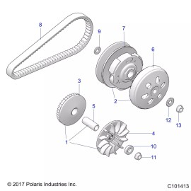 Hammerhead Polaris V-Belt, Genuine OEM Part 3050270, Qty 1