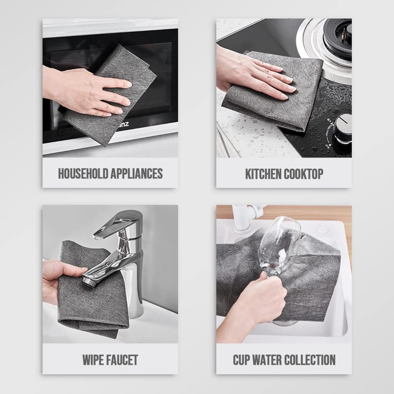 5pcs Thickened Magic Streak-Free Miracle Cleaning Cloth - Reusable Glass