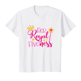 Kids Her Royal Fiveness 5th Birthday Girl Fifth B-Day 5 Years Old T-Shirt