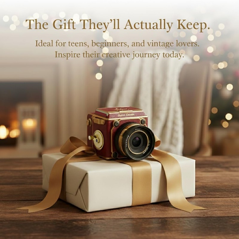 EJXHKNF Vintage Digital Camera, 64MP 2.7K Retro Point and Shoot