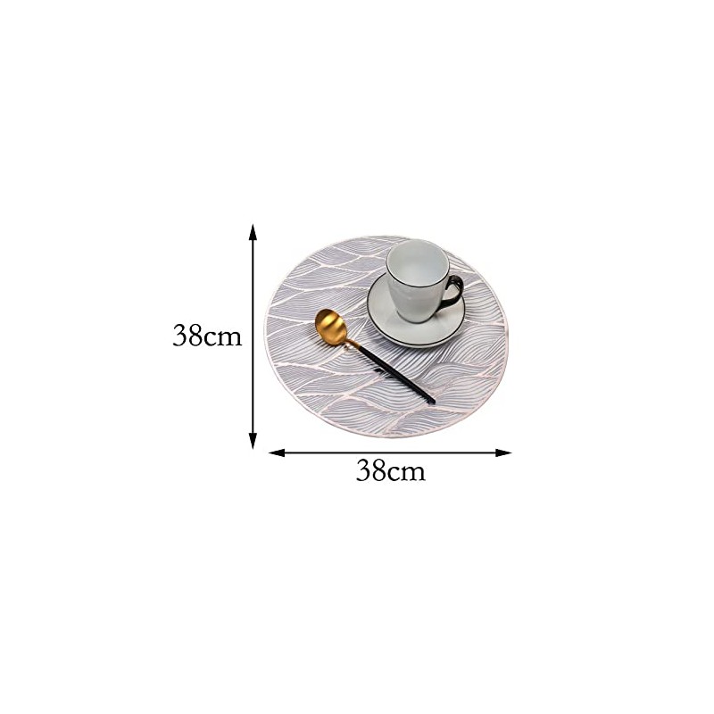 Hosoncovy 4 Pack Waves Decorative Placemats PVC Placemats Hollow Table