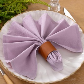 LINXTAR Cloth Napkins Lilac Cotton Napkins Set of 4 17"x17" Washable Home Dinner Napkin Reusable Rustic Dinner Napkins for Wedding Party Banquet Baby Shower Decoration