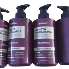 Kundal Honey & Macadamia Protein Hair Treatment Baby Powder Scent 500ml 4 Pieces / 쿤달 허니 앤 마카다미아 단백질 헤어 트리트먼트 베이비파우더 향 500ml 4개