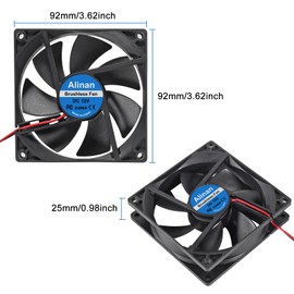 Alinan 4pcs 9225 12V Fan 92x92x25mm 2-pin Sleeve Bearing Brushless DC Cooling 3D Printer Cooling Computer Fan