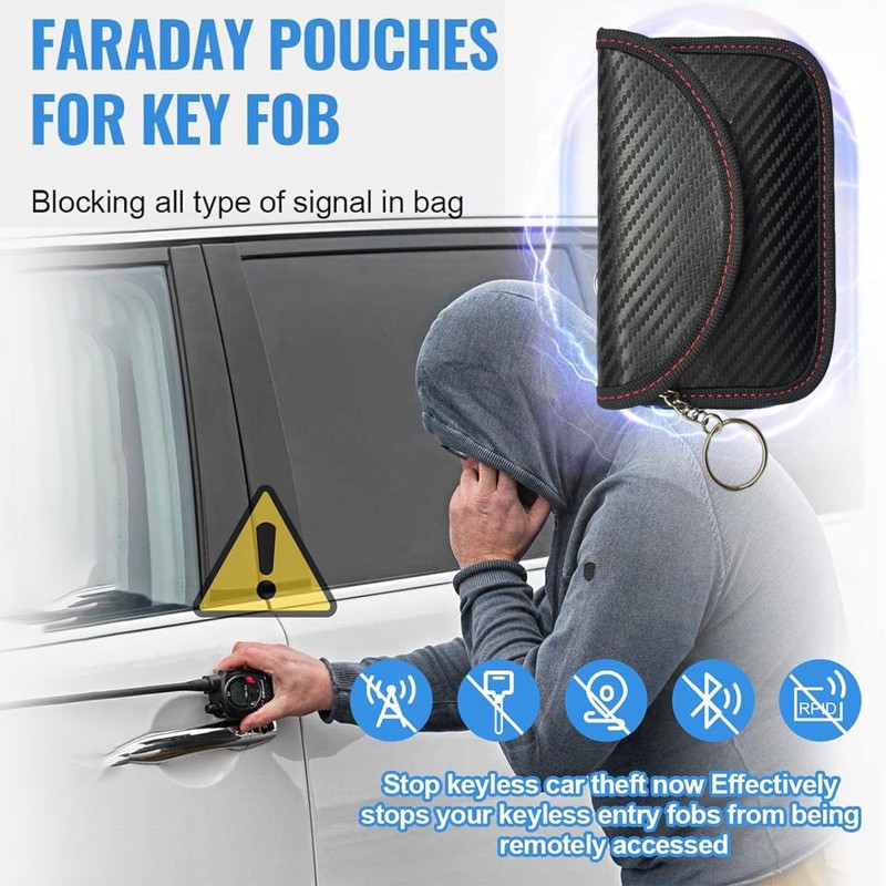 3 Pack Faraday Pouch for Car Keys - RFID Blocker