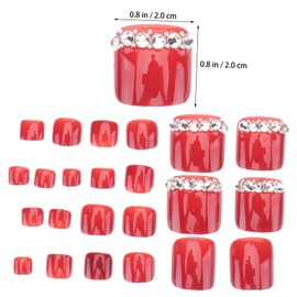 Healvian 2 Sets of Artificial Toenails False Nails for Women Full Coverage Comfort Fit Easy to Apply No Damage for Diy or Salon Manicure