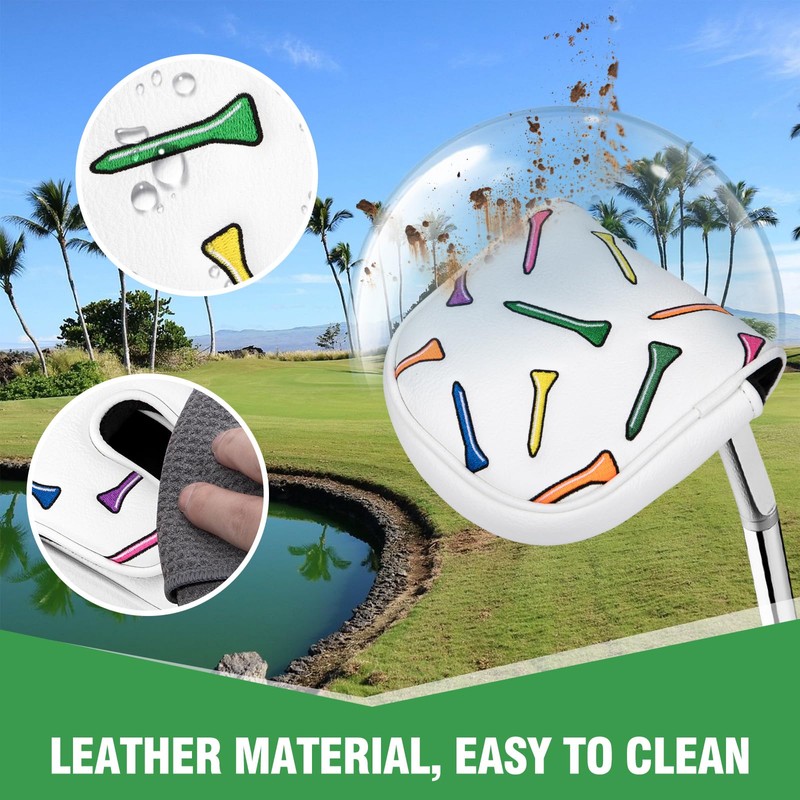 Golf Putter Cover DF3 Mallet Putter Headcover Colorful Tee Golf