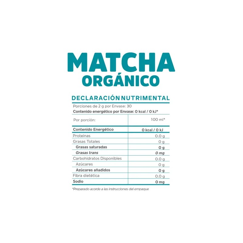 Okko Té Verde Matcha Orgánico En Polvo, 60 G