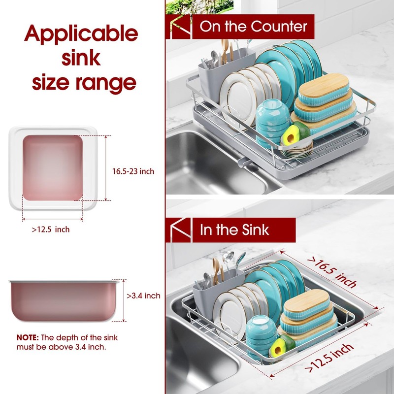 Sakugi Dish Drying Rack - Stainless Steel Dish Rack with