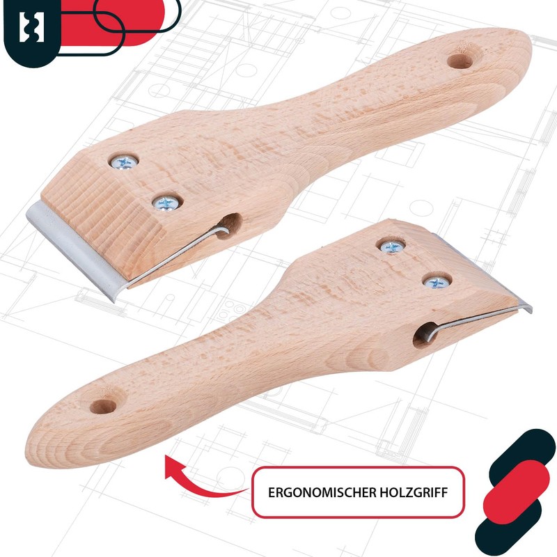 KOTARBAU® 60 mm Wooden Handle Carpentry Blade Scraper Paint Removal