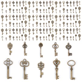 ARTESTAR Key Decoration Vintage Mixed Old Key Bronze Key Wedding Retro Key Antique Decorative Necklace Pendant, Alloy Steel, No Gemstone