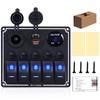 5 Gang Marine Boat Switch Panel with Dual USB Charger