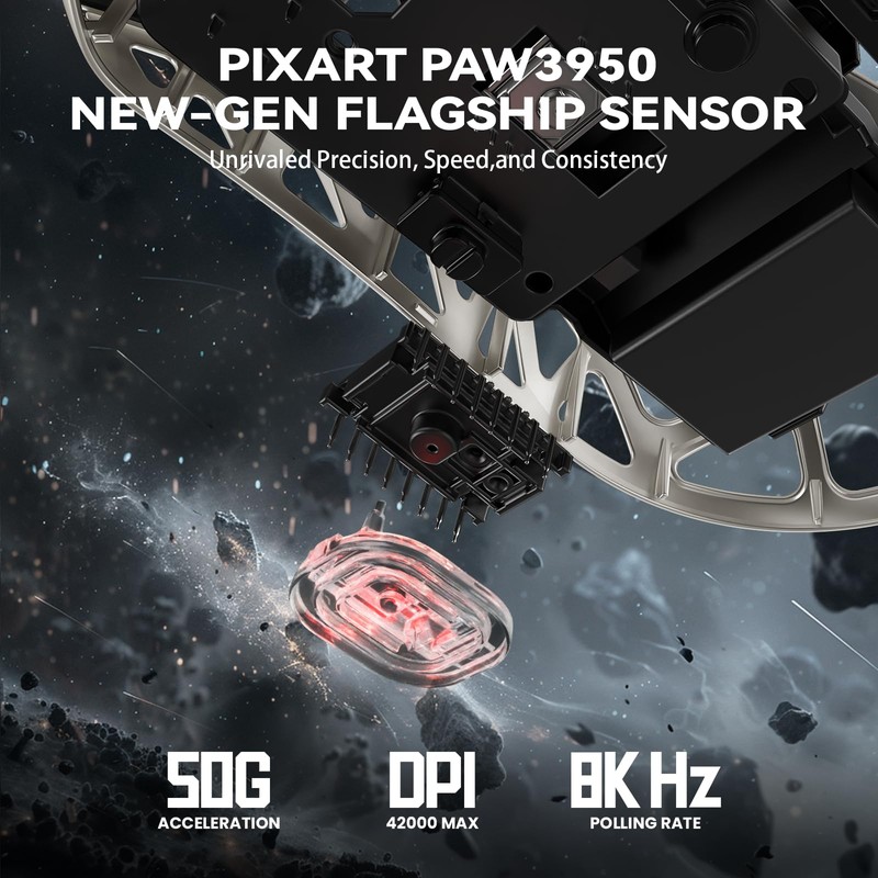 ATTACK SHARK R2 45g Superlight Magnesium Alloy Mouse, PixArt PAW3950
