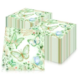 20Pcs Butterfly Serviette Napkins,Soft Recycled Paper Napkins,Green Butterfly Paper Napkins Tissue for Birthday Table Decorations,Birthday Party,Wedding Anniversary,Baby Showers