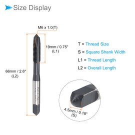 CoCud Spiral Point Taps, Metric M6 x 1.0 Thread, TICN Coated High Speed Steel JIS Screw Milling Threading Tap - (Applications: for Tapping Drilling Machine), 2-Pieces
