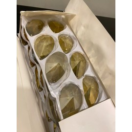Box of 50 Golden Teak 3" Crystal Tear Drop Large Prisms Chandelier part, wedding