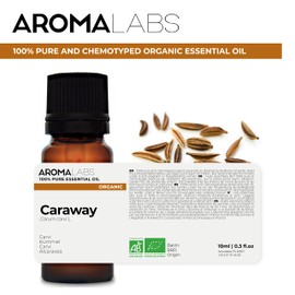 BIO - Caraway Essential Oil - 10mL - 100% Pure, Natural, Chemotyped and AB Certified - AROMA LABS (French Brand)