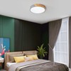 LuFun Dimmable Ceiling Lights,24W Grey Round Modern Wood Flush Mount