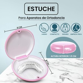 BUYWITHLOVE - Etui für Zahnschienen - Box für unsichtbare Aligner, Zahnhüllen, Invisaling - Kit zur Aufbewahrung von Zahnspangen mit unsichtbarer Kieferorthopädie (Rosa)