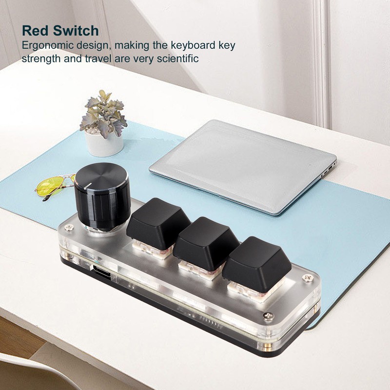 Red Switch Macro Keyboard Plug and Play Ergonomic Customized Knobs