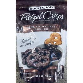 Snack Factory Pretzel Crisps Dark Chocolate Crunch 18 oz Bag NEW
