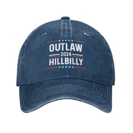 Foesunit Outlaw Hillbilly 2024 Hat for Men Funny Baseball Caps Funny Birthday Gifts for Women Navy Blue