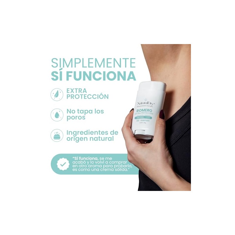 NaturalDry Desodorante Natural Extra Protección Romero 50g
