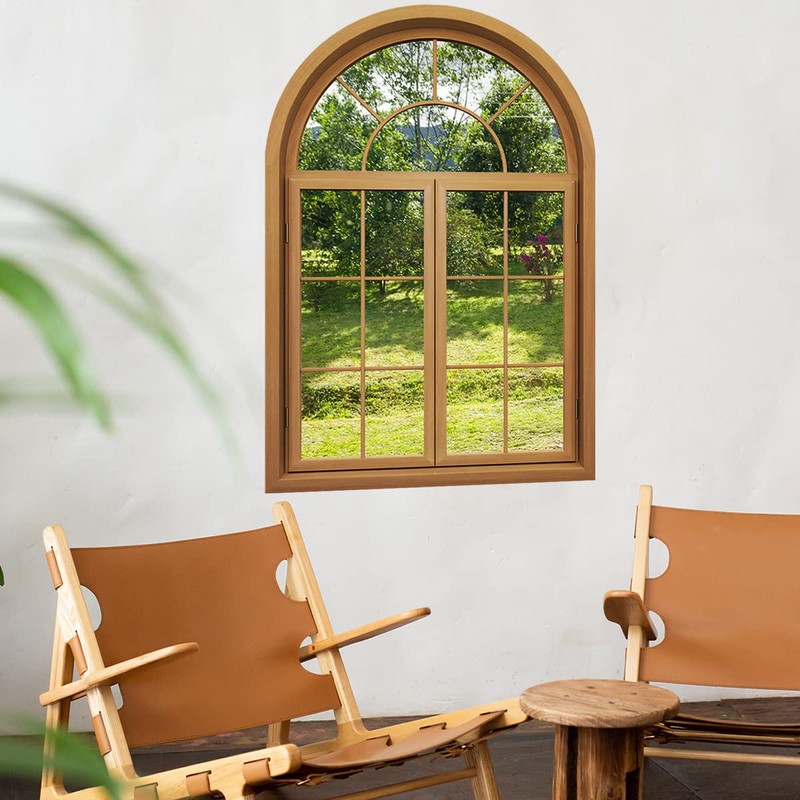 ZARROUEA Fake Window Wall Sticker Arch Window Nordic Stylish Wallpaper