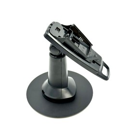 Discount Credit Card Supply Ingenico IWL 220/IWL 250 7" Latch and Key Lock FlexiPole Plus Pole Mount Terminal Stand with Round Freestanding Mobility Base Plate