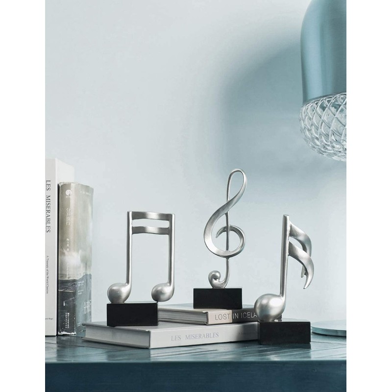 Amoy-Art 3 x Decorative Sculptures Music Note Figures Treble Clef