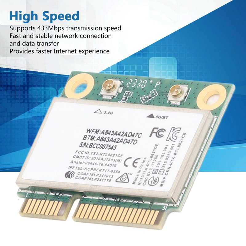 RTL8821CE Network Card Module 433Mbps BT4.2 802.11AC 2.4GHz 5GHz Mini
