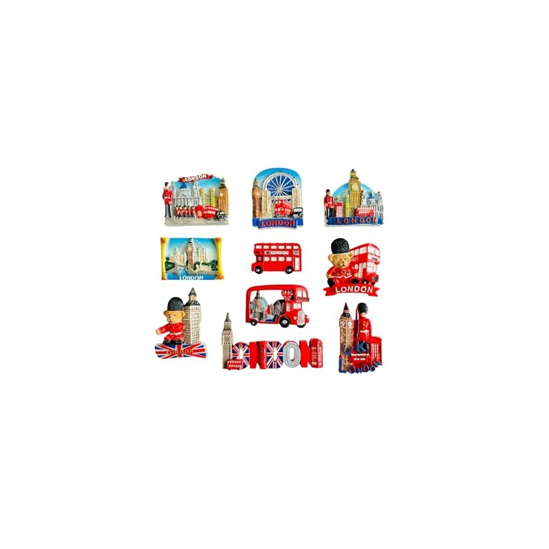 Ceramic London Icons Fridge Magnet 10 Pieces London souvenir fridge