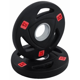 Signature Fitness Olympic 2-Inch Cast Iron Plate Weight Plate for Strength Training and Weightlifting, Style #6, 35LB Pair