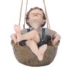 Hanging Boy Statue Hand Painted Rainproof Windproof Resin Outdoor Hanging